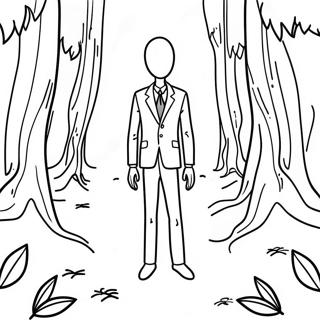 Pagina Da Colorare Di Slenderman Inquietante Nel Bosco 20542-19060