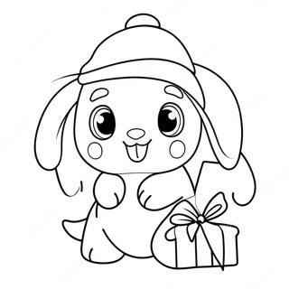 Pagina Da Colorare Di Cinnamoroll Con Cappello Di Babbo Natale 20963-19387