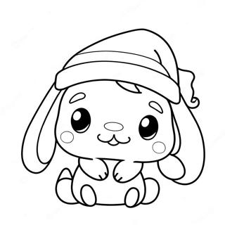 Pagina Da Colorare Di Cinnamoroll Con Cappello Di Babbo Natale 20963-19388