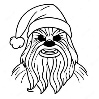 Pagina Da Colorare Di Chewbacca Con Cappello Di Babbo Natale 21003-19417