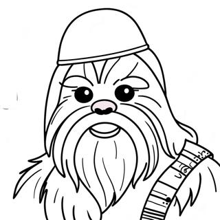 Pagina Da Colorare Di Chewbacca Con Cappello Di Babbo Natale 21003-19418