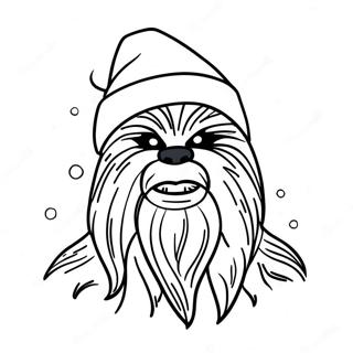 Pagina Da Colorare Di Chewbacca Con Cappello Di Babbo Natale 21003-19419