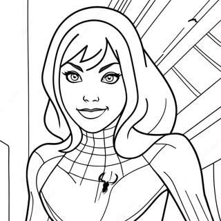 Gwen Stacy In Costume Da Spider Man Da Colorare 21023-19433