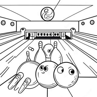 Pagina Da Colorare Di Una Scena Di Bowling 21102-19491