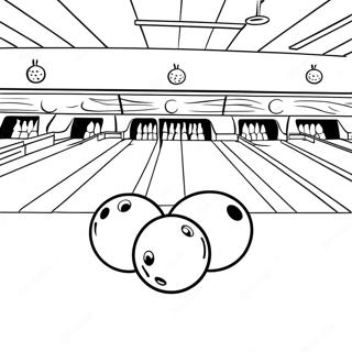 Pagina Da Colorare Di Una Scena Di Bowling 21102-19492