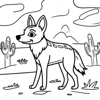 Pagina Da Colorare Di Un Coyote Giocoso Nel Deserto 21283-19637