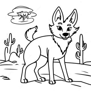 Pagina Da Colorare Di Un Coyote Giocoso Nel Deserto 21283-19640