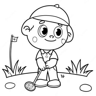 Pagina Da Colorare Del Golfista Carino Dei Cartoni Animati 2132-1752