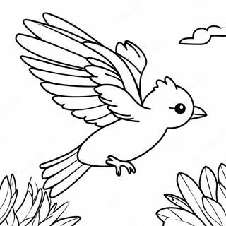 Pagina Da Colorare Di Un Uccello Colorato In Volo 21393-19727