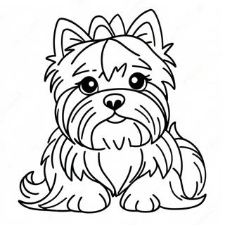 Pagina Da Colorare Di Un Yorkie Fluffy Realistico 21483-19799