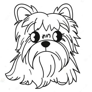 Pagina Da Colorare Di Un Yorkie Fluffy Realistico 21483-19942