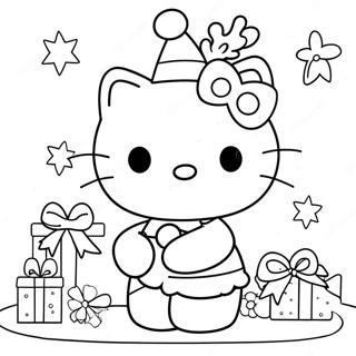 Pagina Da Colorare Di Hello Kitty A Tema Natalizio 21522-19828