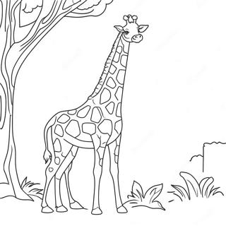 Pagina Da Colorare Di Una Giraffa Realistica 22043-20378