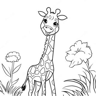 Pagina Da Colorare Di Una Giraffa Realistica 22043-20380