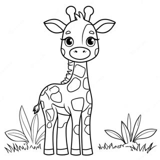 Pagina Da Colorare Di Un Cucciolo Di Giraffa Carino 22044-20383