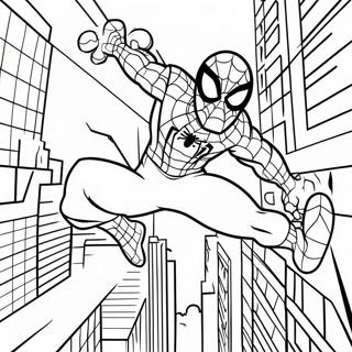 Spider Man Che Oscilla Per La Citta Da Colorare 22204-20509