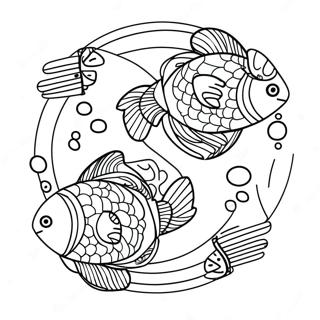 Disegno Da Colorare Del Segno Zodiacale Dei Pesci 22723-20923