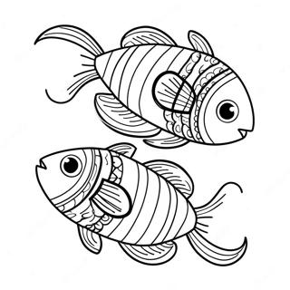 Carino Disegno Da Colorare Di Pesce Dei Pesci 22724-20925