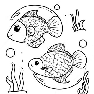 Carino Disegno Da Colorare Di Pesce Dei Pesci 22724-20927