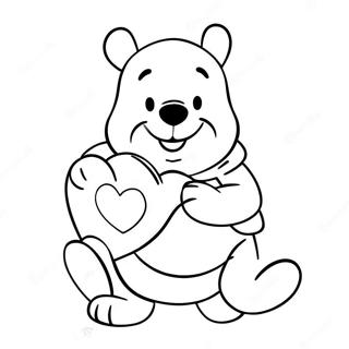 Disegno Da Colorare Di Winnie The Pooh Che Tiene Un Cuore 22743-20930