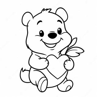 Disegno Da Colorare Di Winnie The Pooh Che Tiene Un Cuore 22743-20932