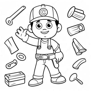 Pagina Da Colorare Di Handy Manny Con Gli Attrezzi 22804-20981