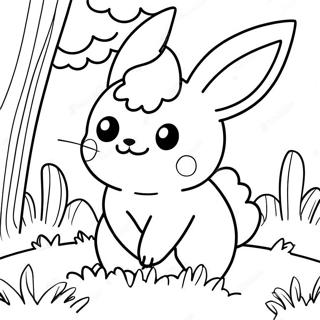 Pagina Da Colorare Di Un Adorabile Flareon Che Gioca Nellerba 22934-21085