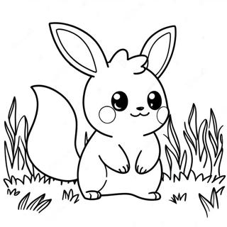 Pagina Da Colorare Di Un Adorabile Flareon Che Gioca Nellerba 22934-21086