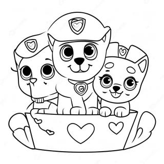 Pagina Da Colorare Cuccioli Della Paw Patrol Con Cuori 23054-21181