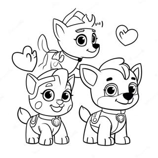 Pagina Da Colorare Cuccioli Della Paw Patrol Con Cuori 23054-21182