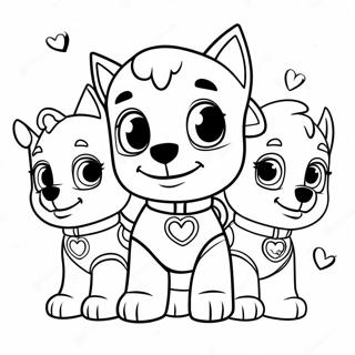 Pagina Da Colorare Cuccioli Della Paw Patrol Con Cuori 23054-21183