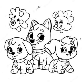 Pagina Da Colorare Cuccioli Della Paw Patrol Con Cuori 23054-21184