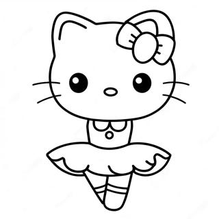 Hello Kitty Ballerina Contorno Pagine Da Colorare