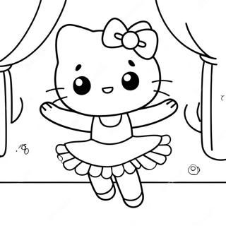 Pagina Da Colorare Di Hello Kitty Ballerina Carina Che Ballano 23294-21374