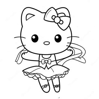 Pagina Da Colorare Di Hello Kitty Ballerina Carina Che Ballano 23294-21375