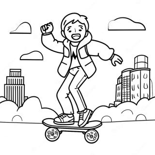 Pagina Da Colorare Di Marty Mcfly In Hoverboard 23304-21382