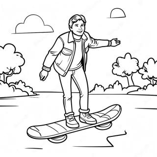 Pagina Da Colorare Di Marty Mcfly In Hoverboard 23304-21383