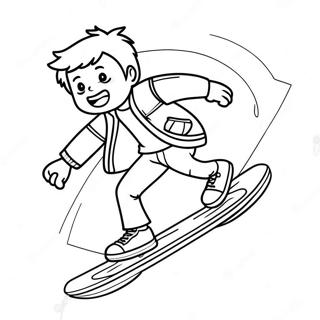 Pagina Da Colorare Di Marty Mcfly In Hoverboard 23304-21384