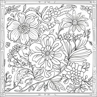 Pagina Da Colorare Del Motivo Floreale Chinoiserie 23433-21482