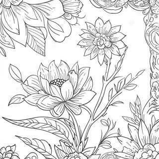 Pagina Da Colorare Del Motivo Floreale Chinoiserie 23433-21483