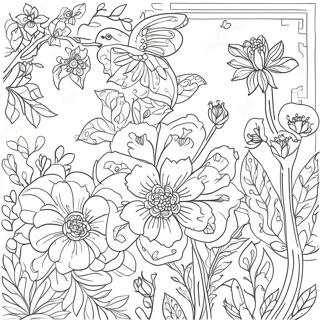 Pagina Da Colorare Del Motivo Floreale Chinoiserie 23433-21656