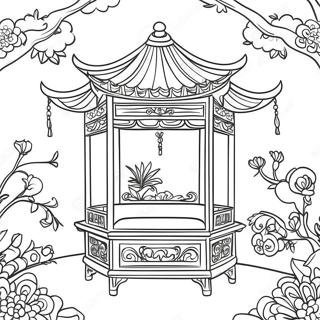 Pagina Da Colorare Della Scena Elegante Chinoiserie 23434-21660