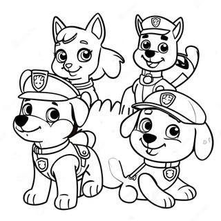 Pagina Da Colorare Dei Personaggi Incantevoli Della Paw Patrol Al Ringraziamento 23554-21583