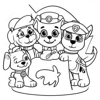 Pagina Da Colorare Dei Personaggi Incantevoli Della Paw Patrol Al Ringraziamento 23554-21584