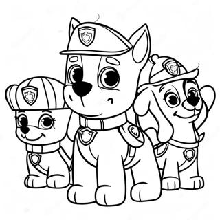 Pagina Da Colorare Dei Personaggi Incantevoli Della Paw Patrol Al Ringraziamento 23554-21753