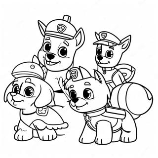 Pagina Da Colorare Dei Personaggi Incantevoli Della Paw Patrol Al Ringraziamento 23554-21754