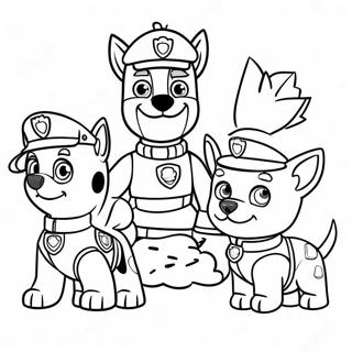 Pagina Da Colorare Dei Personaggi Incantevoli Della Paw Patrol Al Ringraziamento 23554-21755