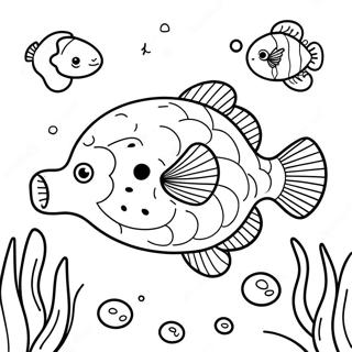 Pagina Da Colorare Del Carino Pesce Palla Sottacqua 23904-22033