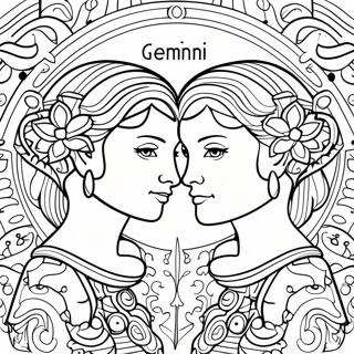 Pagina Da Colorare Del Segno Zodiacale Dei Gemelli 24053-22151