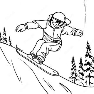 Pagina Da Colorare Di Un Snowboarder Cool Che Esegue Trucchi 24335-22370